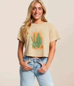 Girl Dangerous Desert Darlin' Cropped T-Shirt Tan Outlet