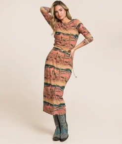 Wrangler® Desert Mesh Maxi Dress Mustard Online