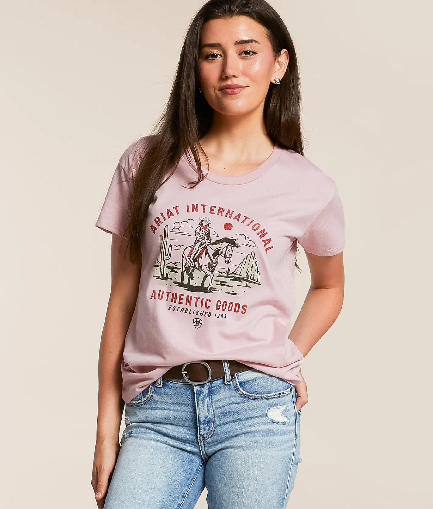 Ariat Desert Rider T-Shirt Dusty Pink Discount