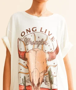 Wrangler® Desert Skull Oversized T-Shirt Marshmallow Discount