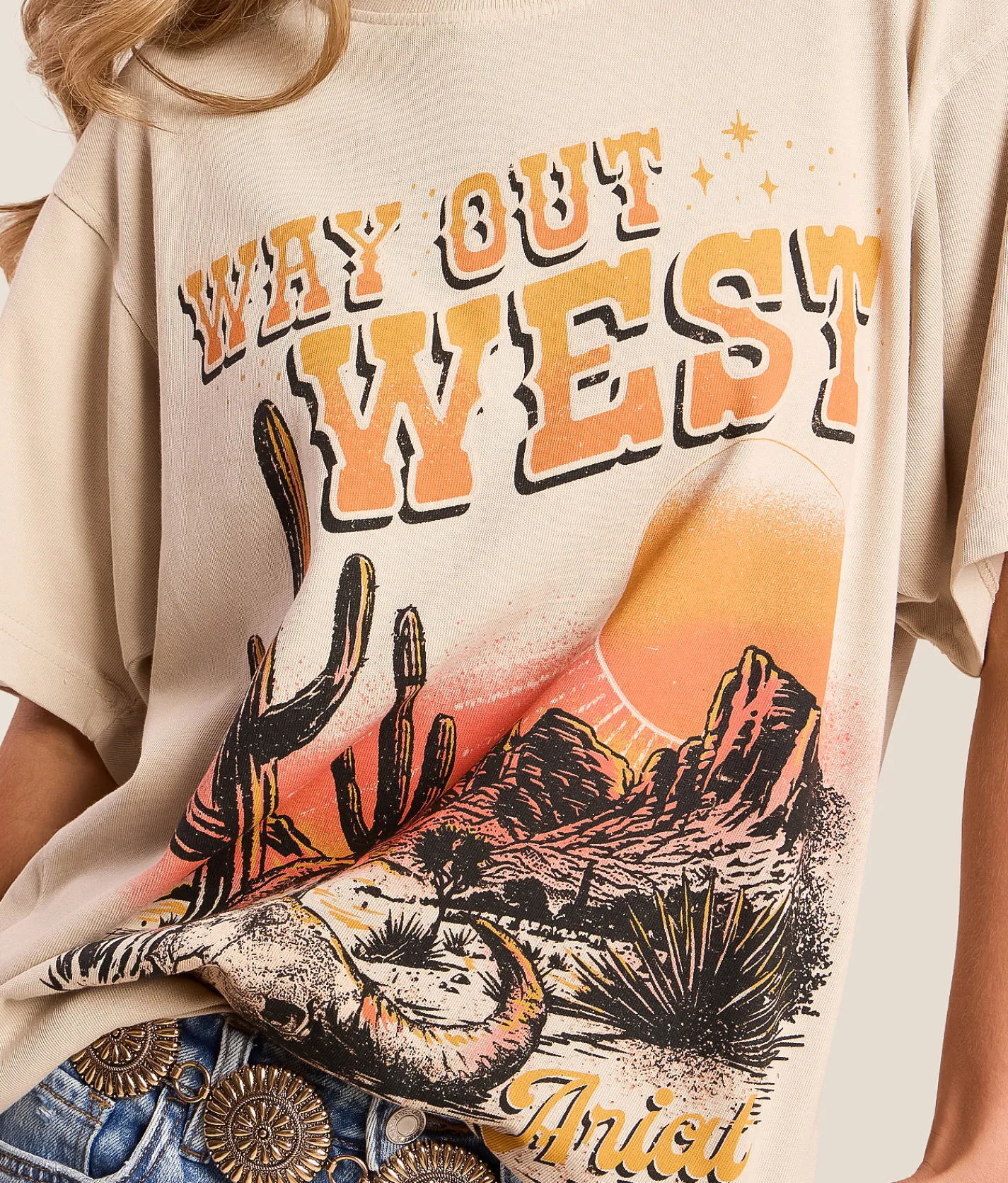 Tops | Ariat Desert Sun Boyfriend T-Shirt French Oak