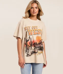 Tops | Ariat Desert Sun Boyfriend T-Shirt French Oak