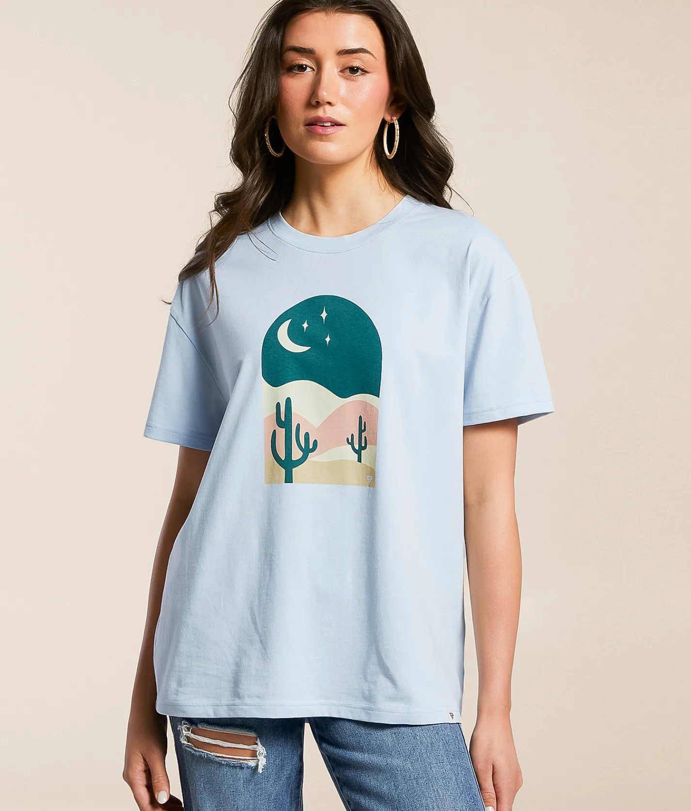 LIV Outdoor Desert Twilight Oversized T-Shirt Niagra Mist Hot