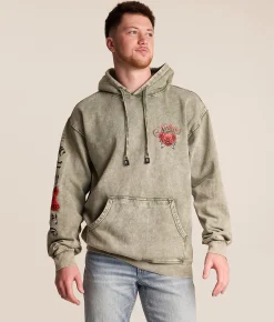 Sullen Desires Hooded Sweatshirt Moonmist Mineral Wash Hot