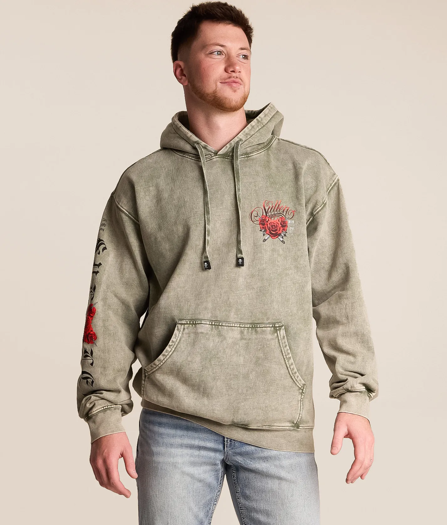 Sullen Desires Hooded Sweatshirt Moonmist Mineral Wash Hot