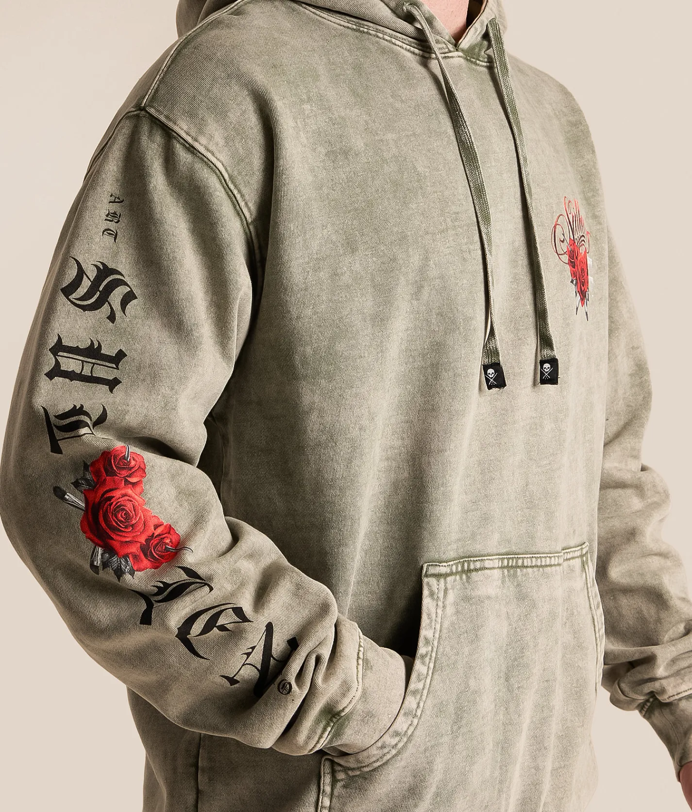 Sullen Desires Hooded Sweatshirt Moonmist Mineral Wash Hot