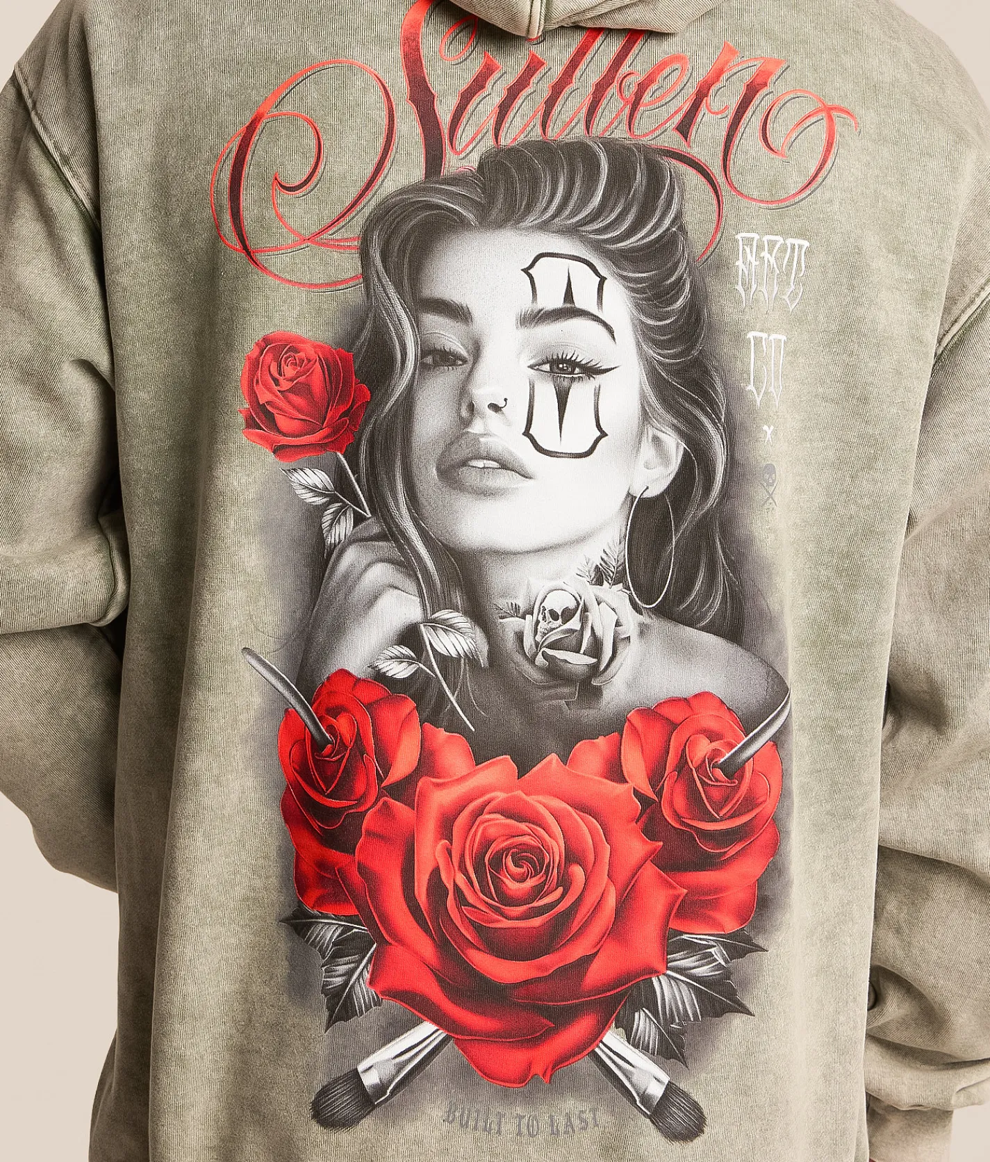 Sullen Desires Hooded Sweatshirt Moonmist Mineral Wash Hot