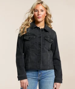 Tops|Coats & Jackets | HIDDEN Destructed Denim Stretch Jacket Washed Black