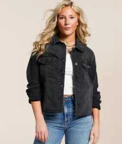 Tops|Coats & Jackets | HIDDEN Destructed Denim Stretch Jacket Washed Black