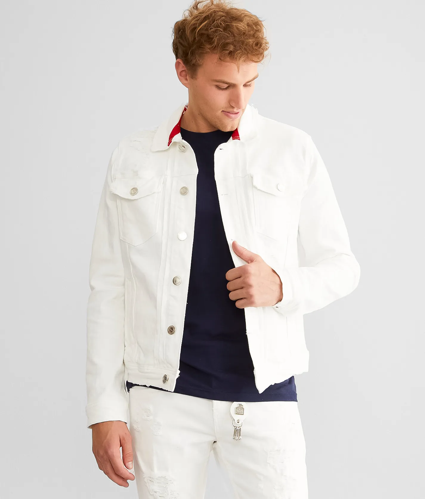 Coats & Jackets | Smuggler's Moon Destructed Denim Stretch Jacket White