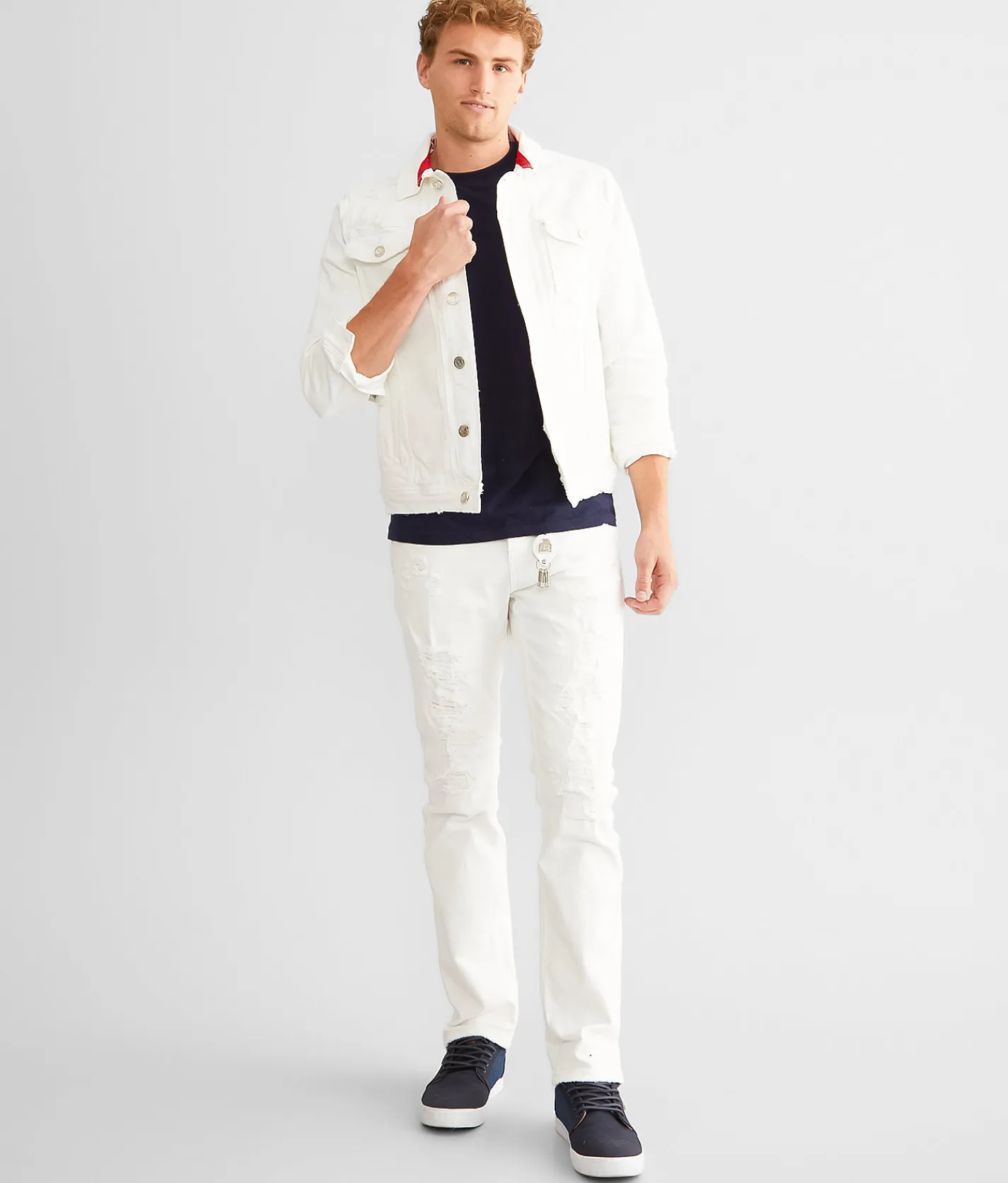 Coats & Jackets | Smuggler's Moon Destructed Denim Stretch Jacket White