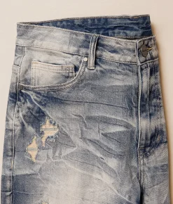 Smoke Rise® Destructed Stretch Short Farley Blue Clearance