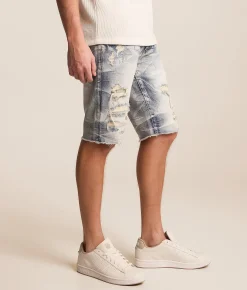 Smoke Rise® Destructed Stretch Short Farley Blue Clearance