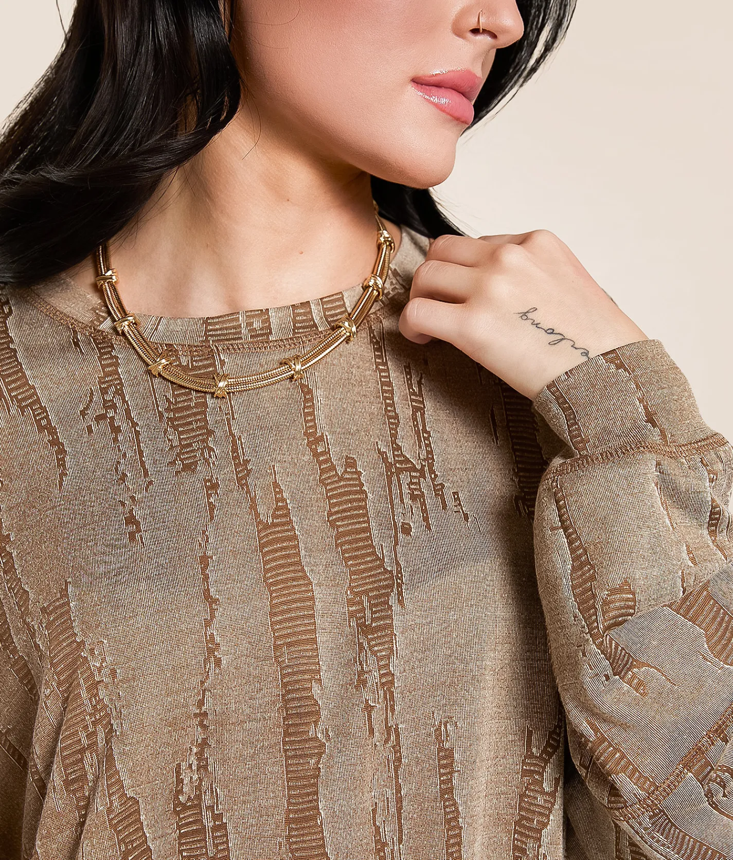 Tops | Gilded Intent Destructed Top Brown