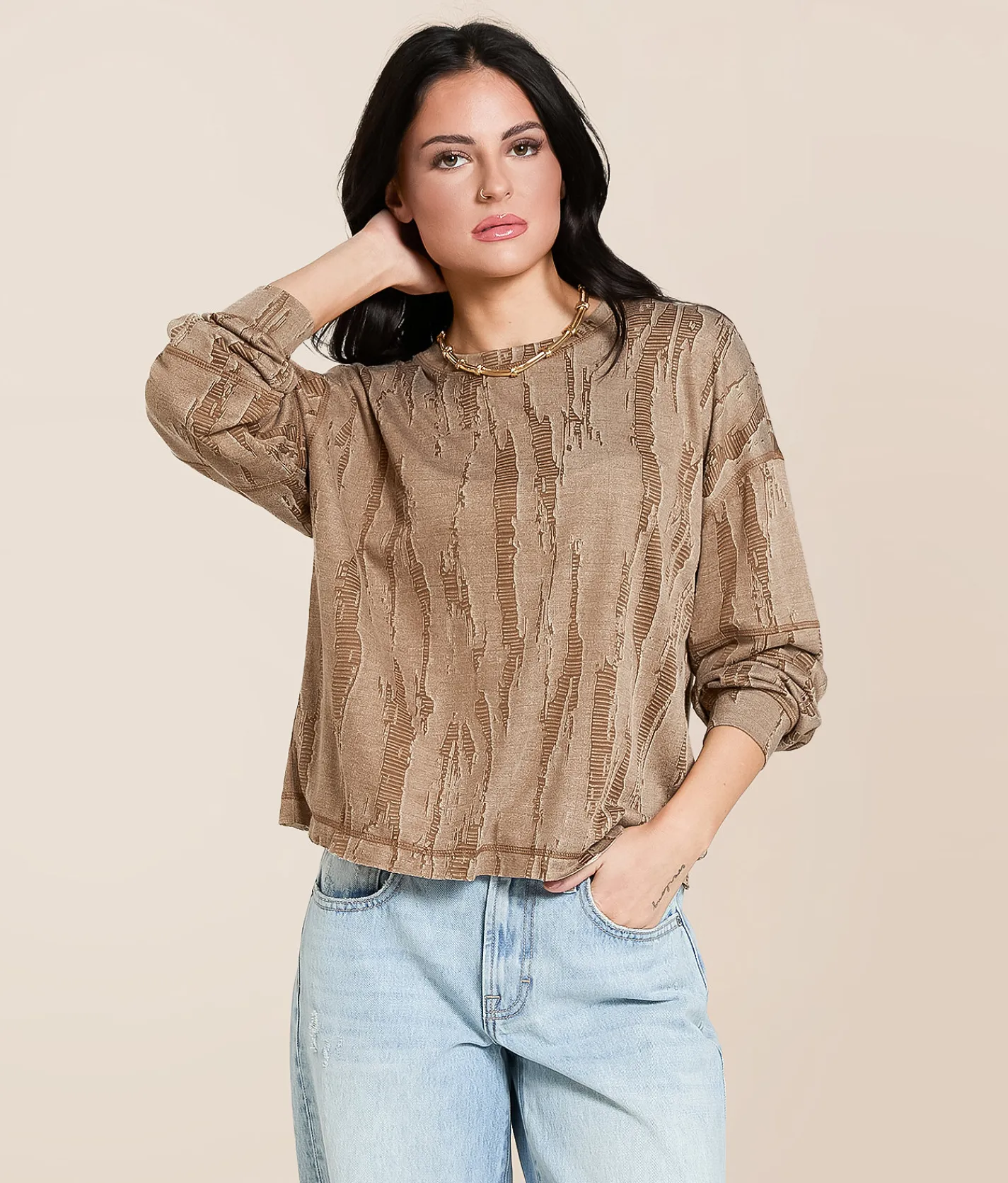 Tops | Gilded Intent Destructed Top Brown