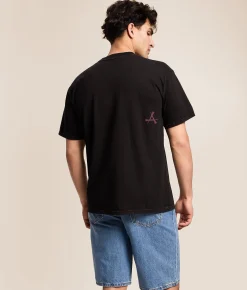 Affliction Destruction T-Shirt Black Lava Wash Discount