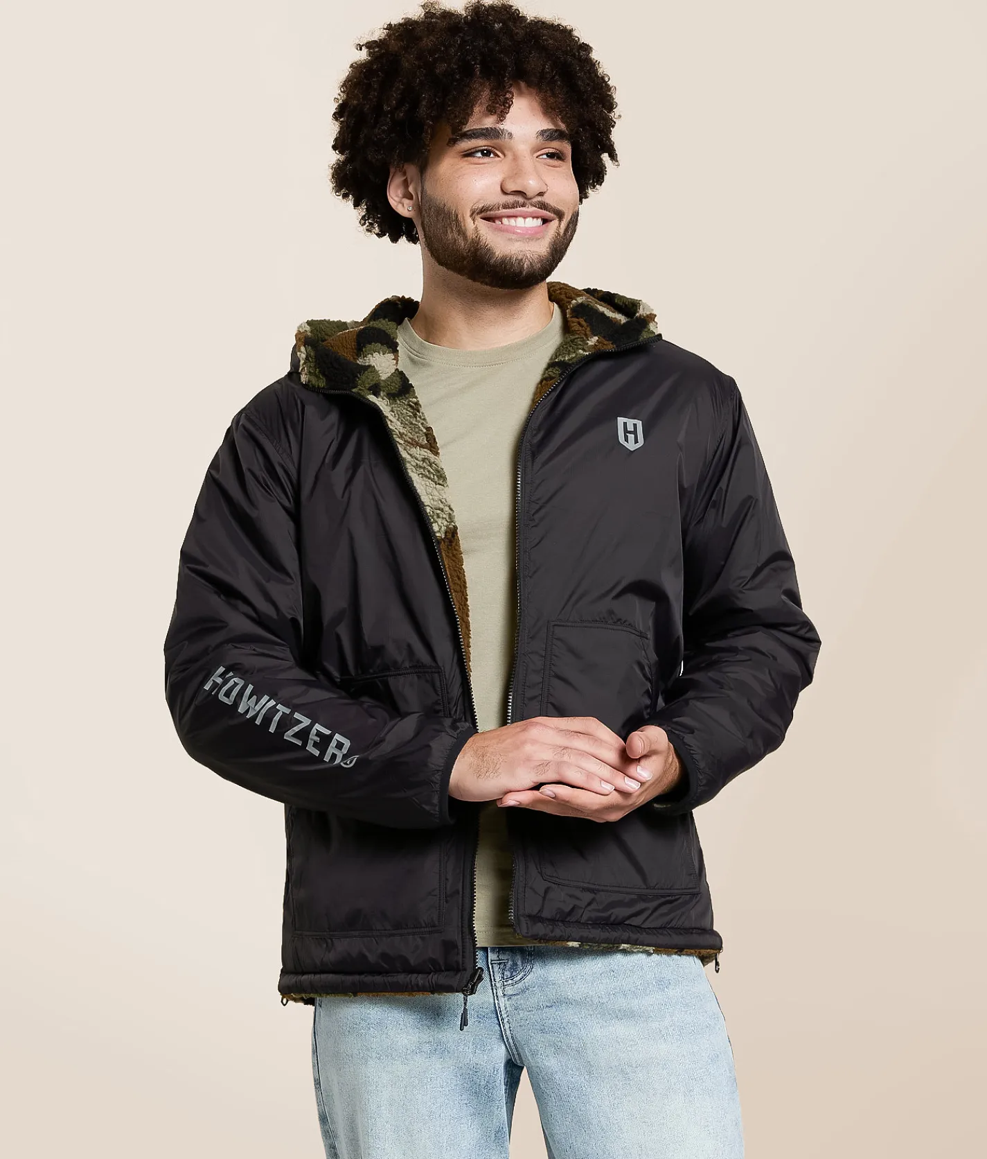 Tops|Coats & Jackets | Howitzer Detonate Reversible Hooded Jacket Black