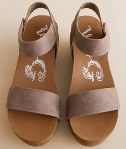 Shoes | Very G Devon Embossed Wedge Sandal Taupe