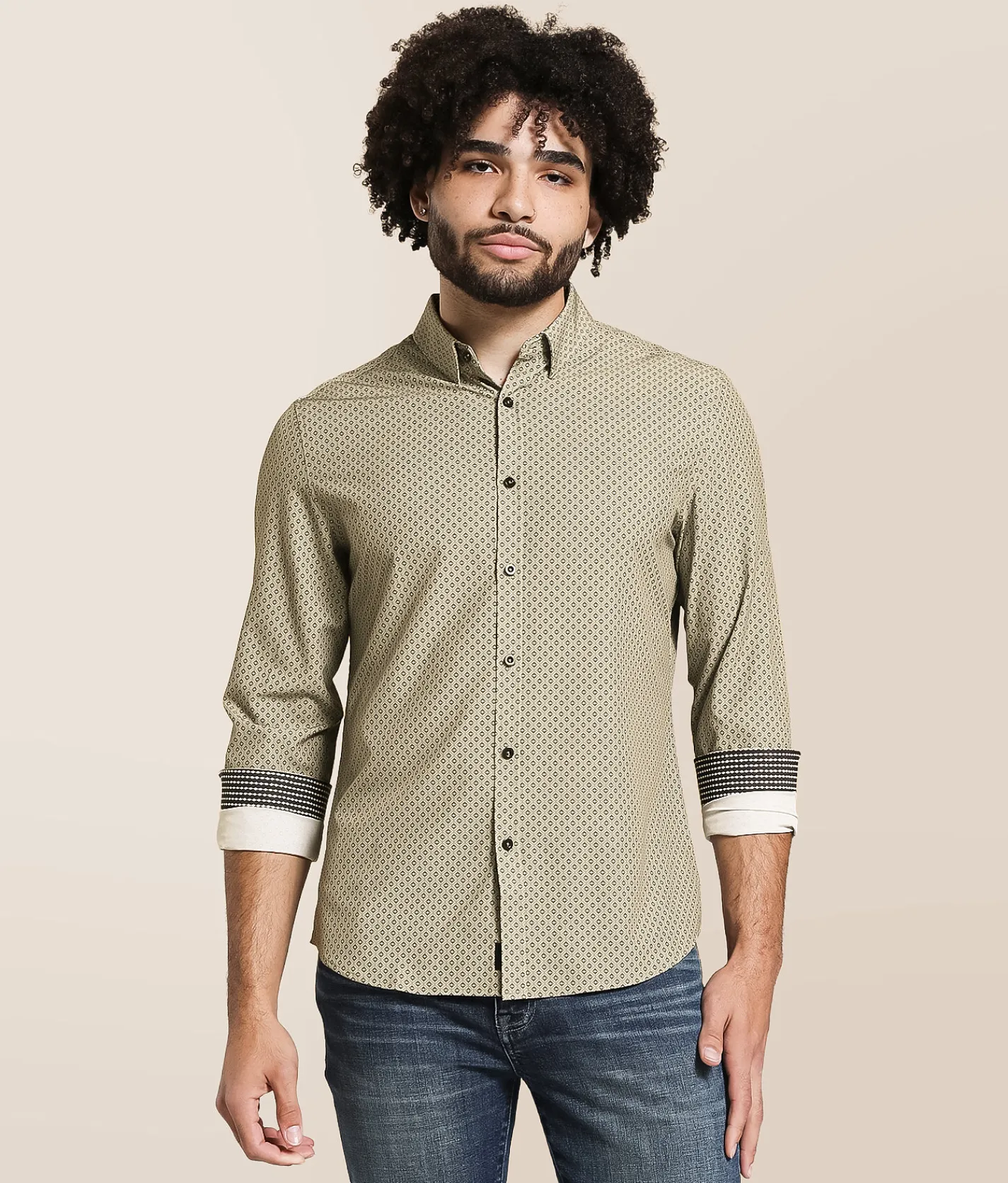 J.B. Holt Diamond Athletic Performance Stretch Shirt Taupe Clearance