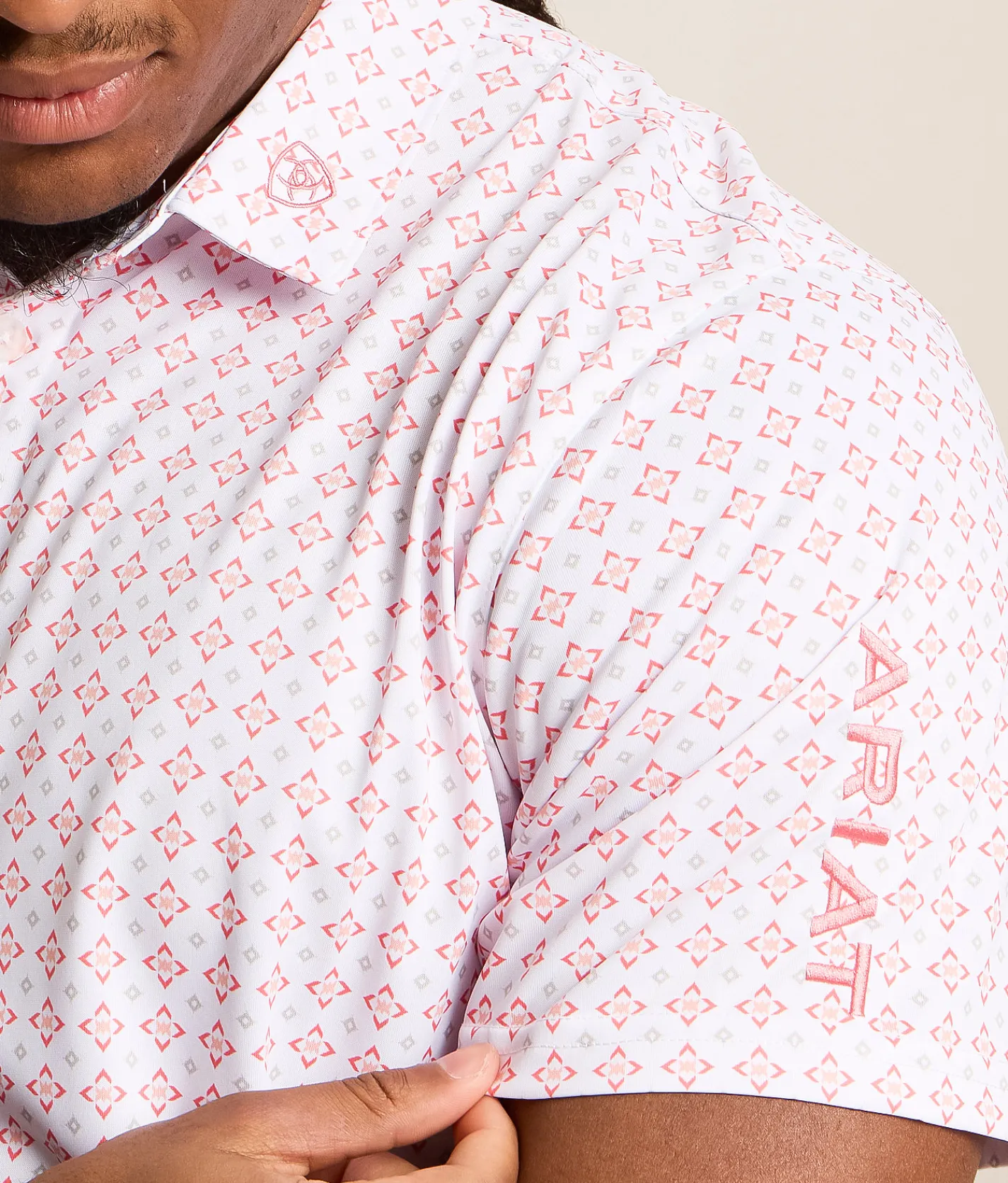 Ariat Diamond Banner TEK Fitted Polo White Discount