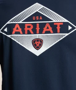 Tops|Graphic T-Shirts | Ariat Diamond Burst T-Shirt Navy Ink