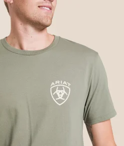 Tops | Ariat Diamond Card Desert T-Shirt Castor Grey