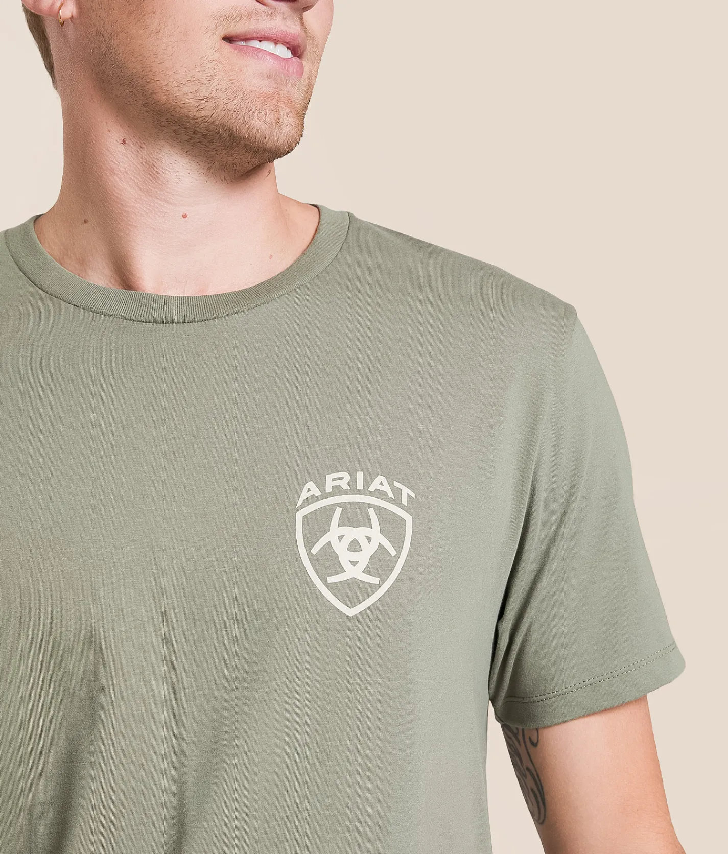 Tops | Ariat Diamond Card Desert T-Shirt Castor Grey