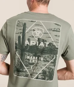 Tops | Ariat Diamond Card Desert T-Shirt Castor Grey