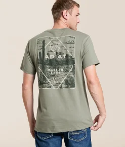 Tops | Ariat Diamond Card Desert T-Shirt Castor Grey