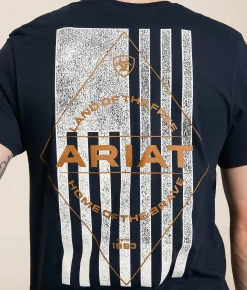 Graphic T-Shirts | Ariat Diamond Flag Tonal T-Shirt New Navy