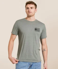 Ariat Diamond Flag T-Shirt Castor Grey Clearance
