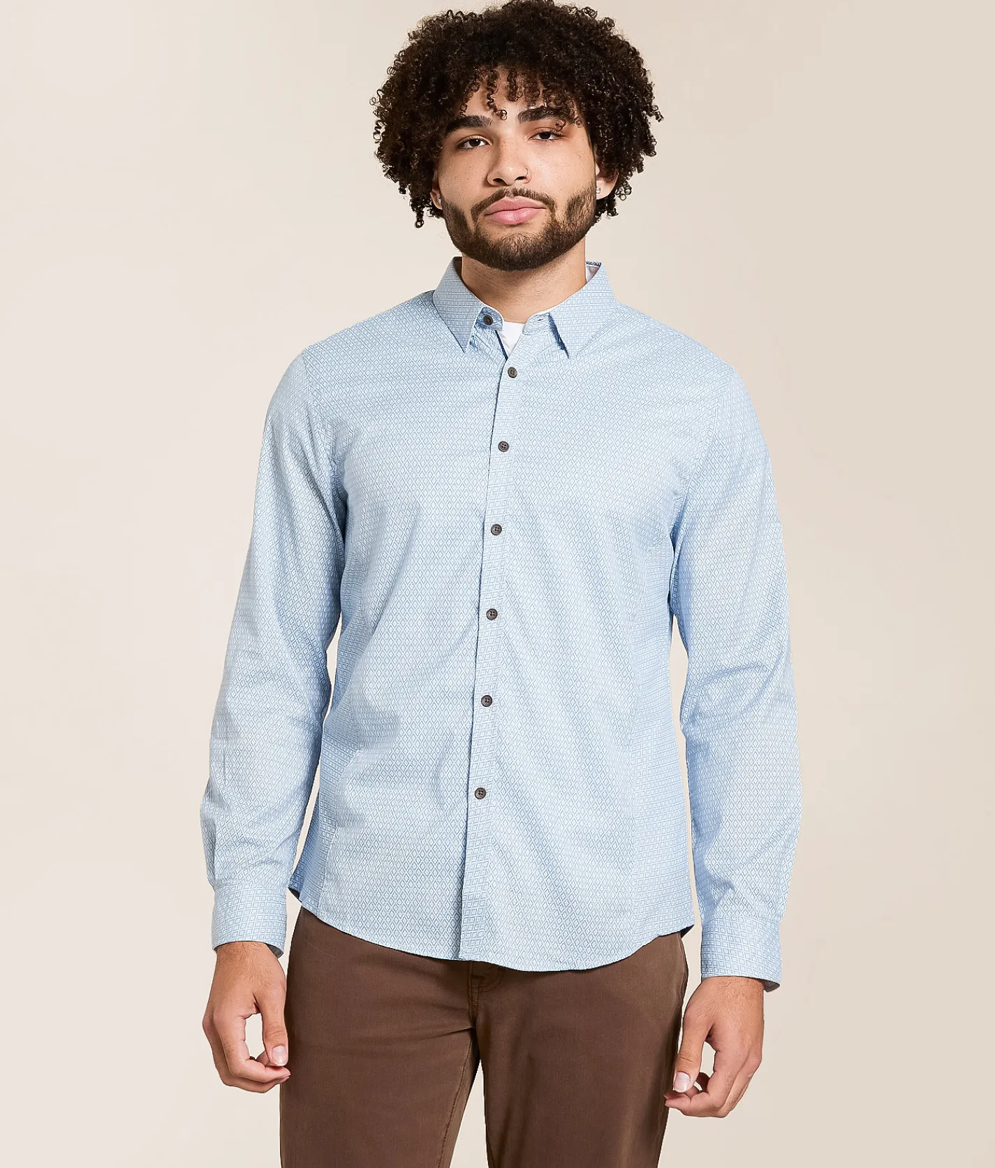 J.B. Holt Diamond Standard Stretch Shirt Light Blue Hot