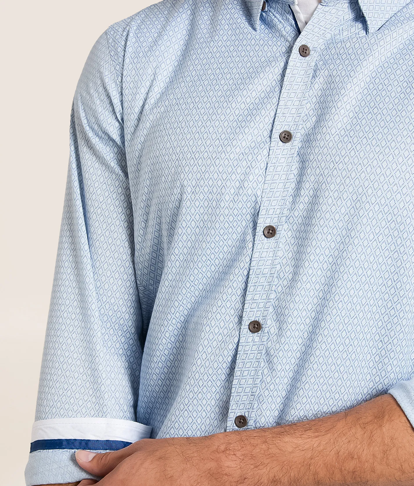 J.B. Holt Diamond Standard Stretch Shirt Light Blue Hot