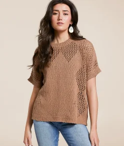 Tops | Daytrip Diamond Sweater Brown