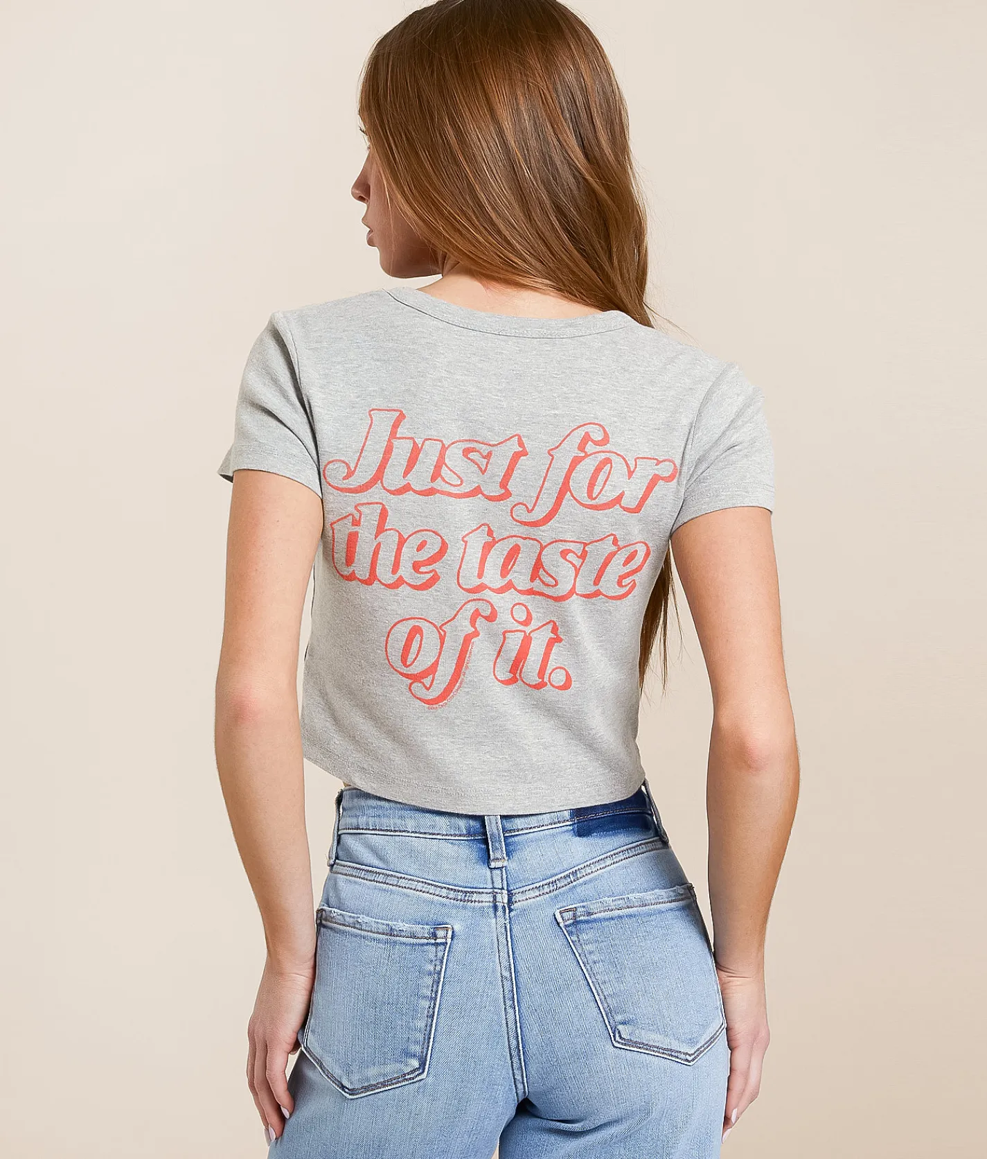 Junkfood Diet Coke Cropped Baby T-Shirt Heather Grey Best