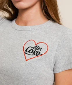 Junkfood Diet Coke Cropped Baby T-Shirt Heather Grey Best