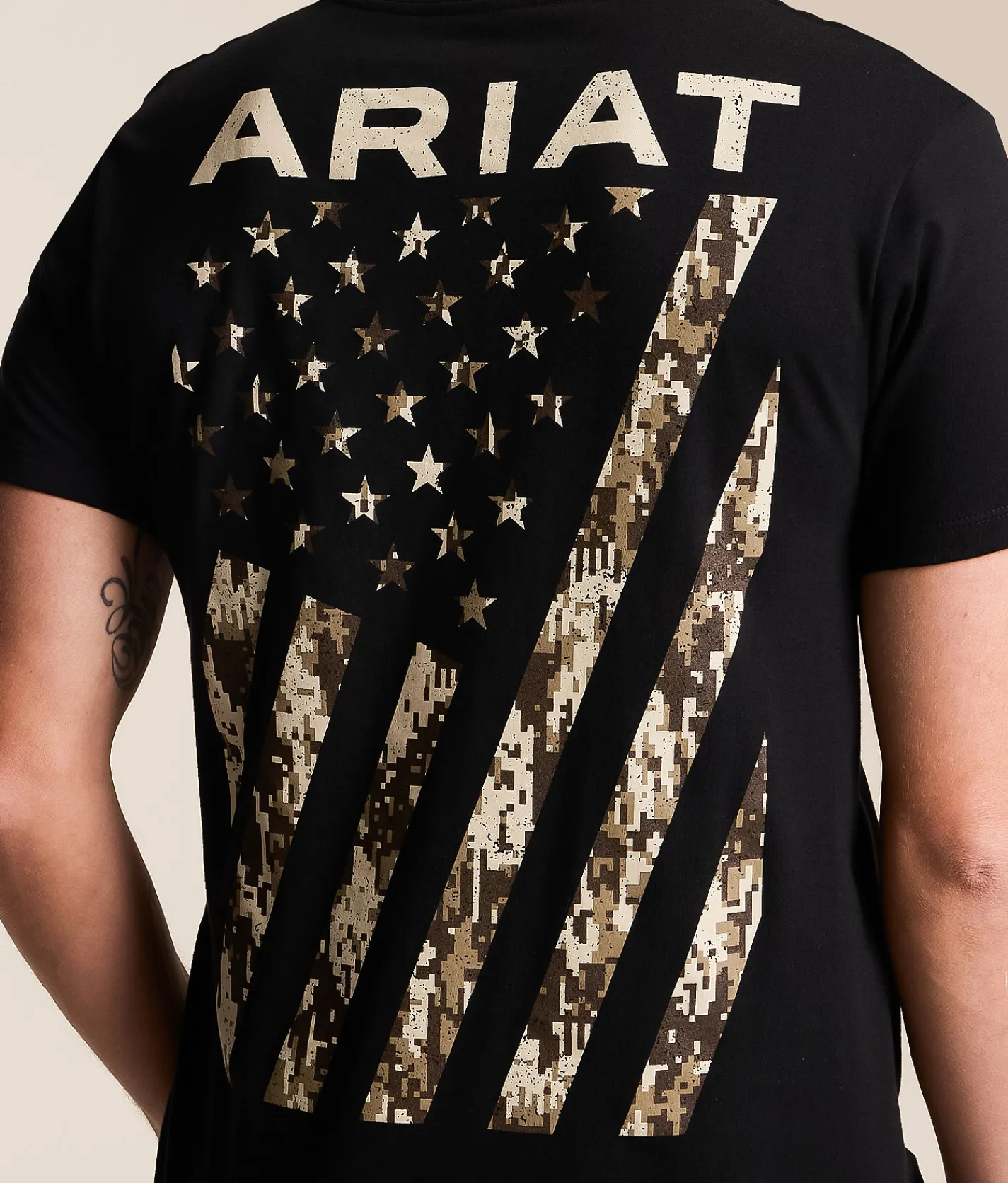 Ariat Digibias Flag T-Shirt Black New