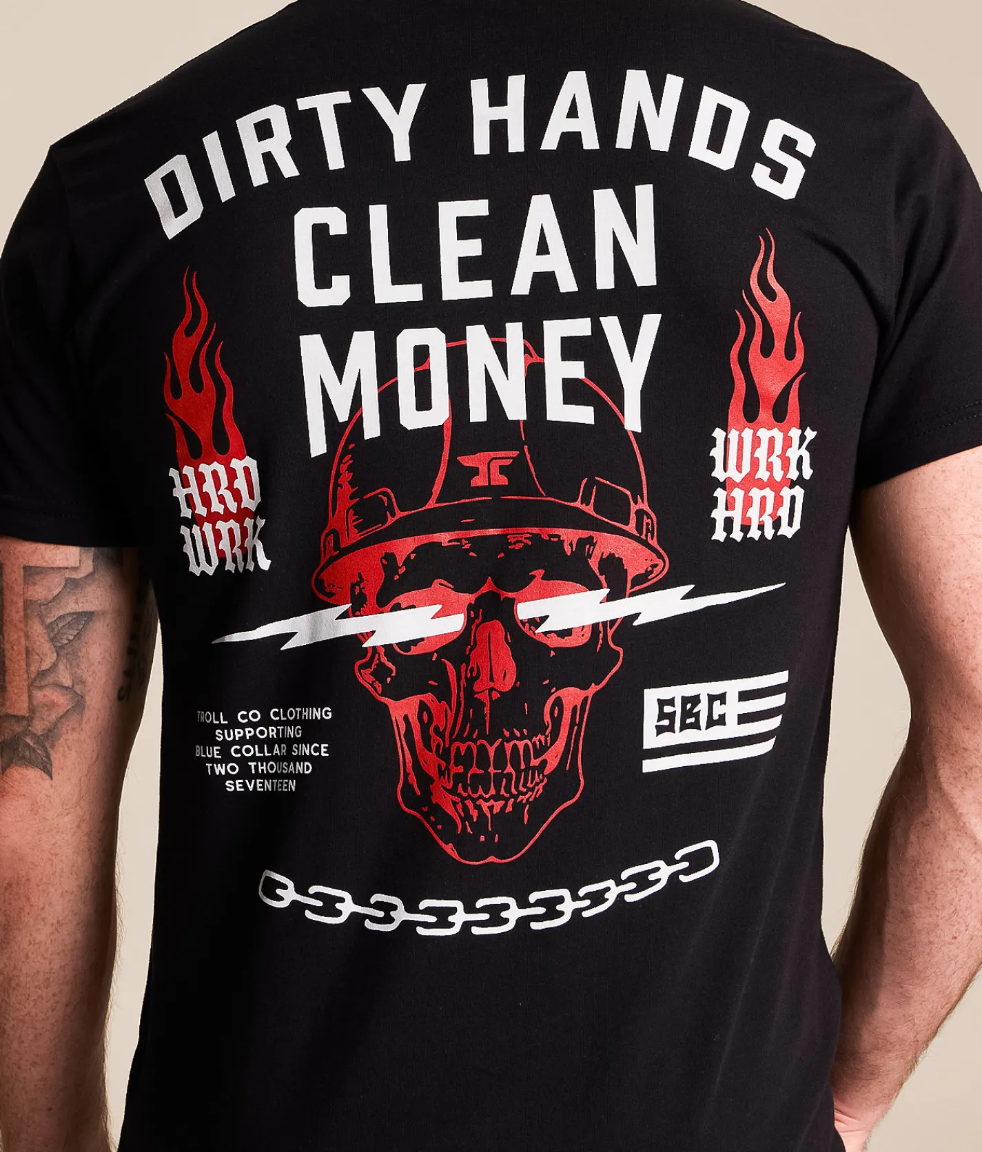 Troll Co Dirty Hands Clean Money Firebolt T-Shirt Black Online