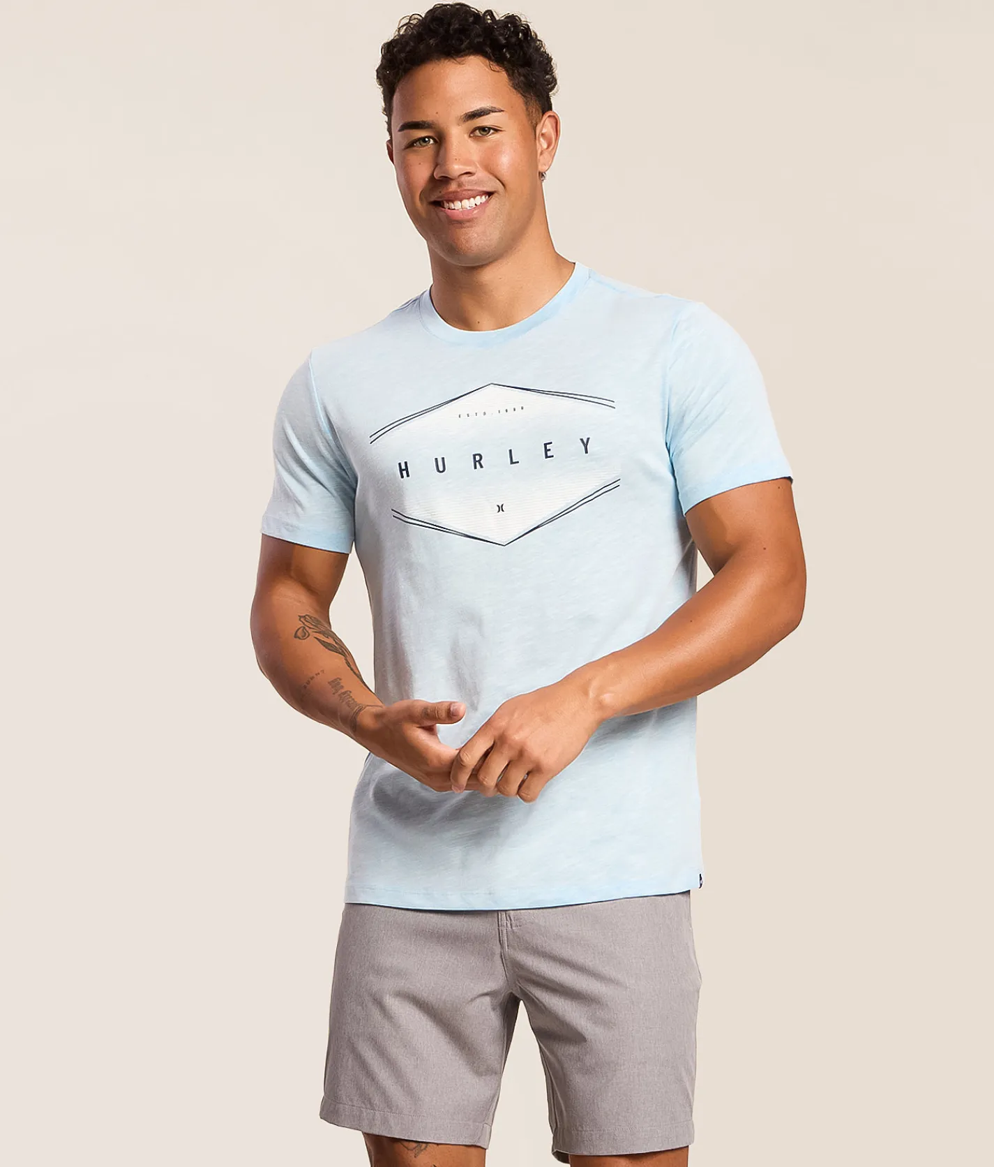 Tops|Graphic T-Shirts | Hurley Dissipate T-Shirt Blue Dream White Camden