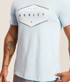 Tops|Graphic T-Shirts | Hurley Dissipate T-Shirt Blue Dream White Camden