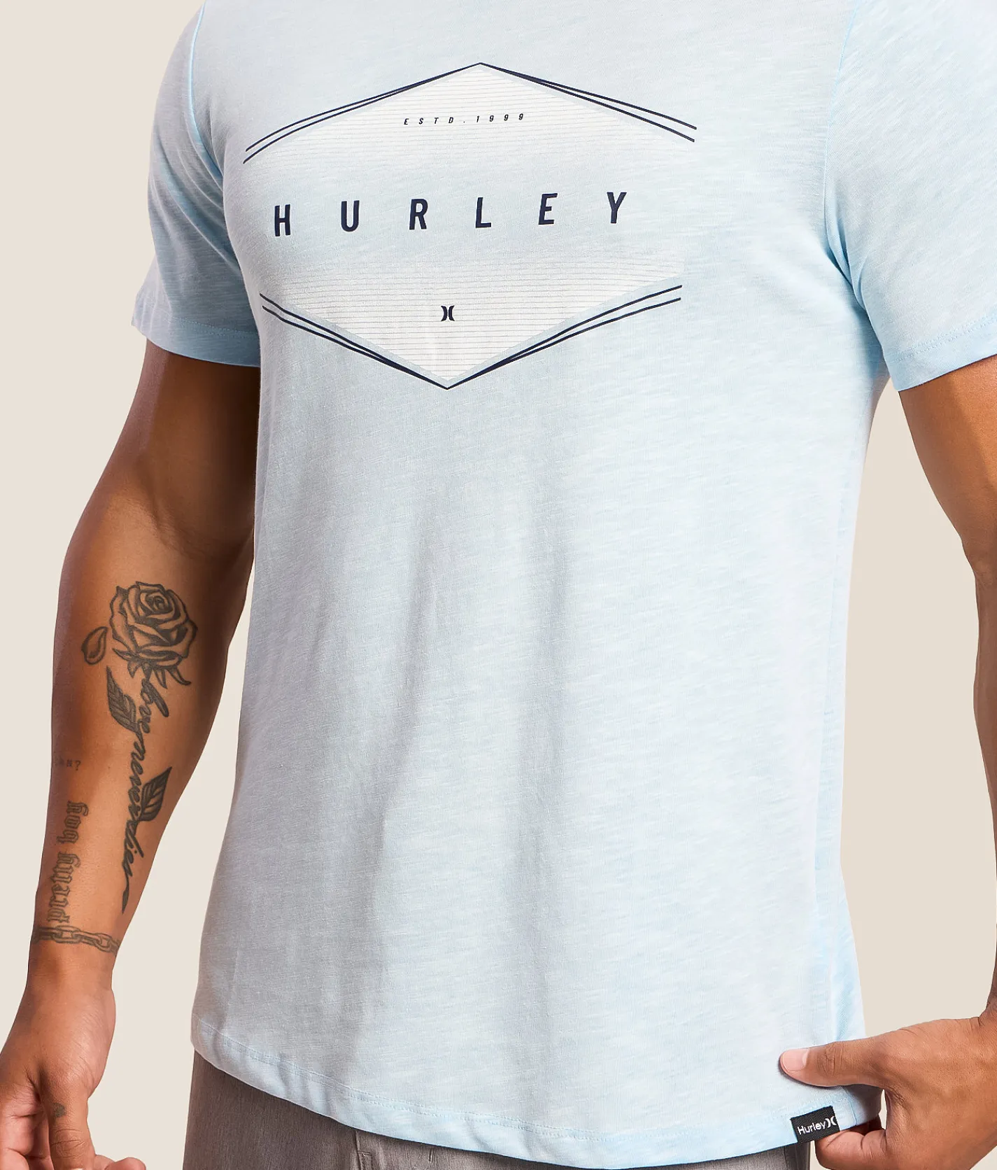 Tops|Graphic T-Shirts | Hurley Dissipate T-Shirt Blue Dream White Camden