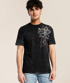 Tops|Graphic T-Shirts | Affliction Dissolve T-Shirt Black