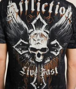 Tops|Graphic T-Shirts | Affliction Dissolve T-Shirt Black