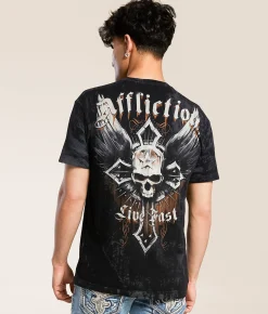 Tops|Graphic T-Shirts | Affliction Dissolve T-Shirt Black