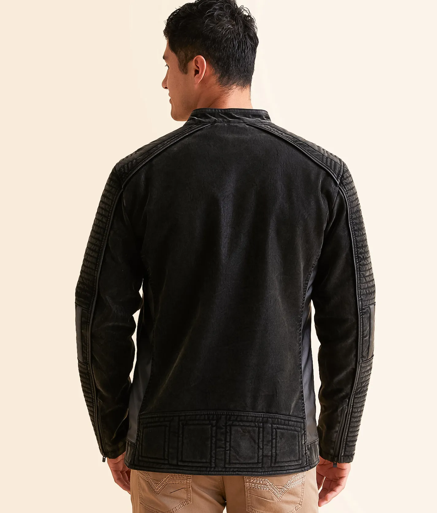 Coats & Jackets | Buckle Black Distressed Faux Suede Jacket Black