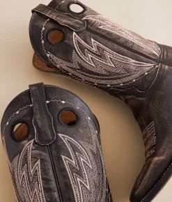 Circle G by Corral Distressed Leather Cowboy Boot Black Discount