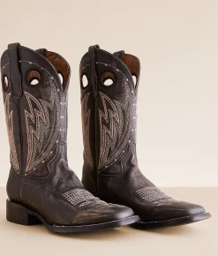 Circle G by Corral Distressed Leather Cowboy Boot Black Discount