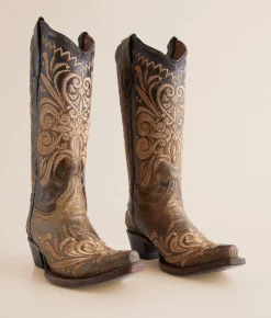 Circle G by Corral Distressed Leather Western Boot LD Distressed Green Online