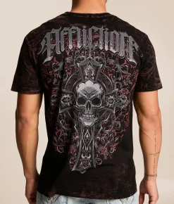 Tops|Graphic T-Shirts | Affliction Divine Grave T-Shirt Black