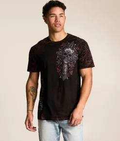 Tops|Graphic T-Shirts | Affliction Divine Grave T-Shirt Black